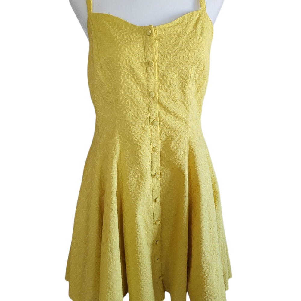 Chelsea & Violet | Women's or Juniors Lemon Yellow Button Front Dress | Large